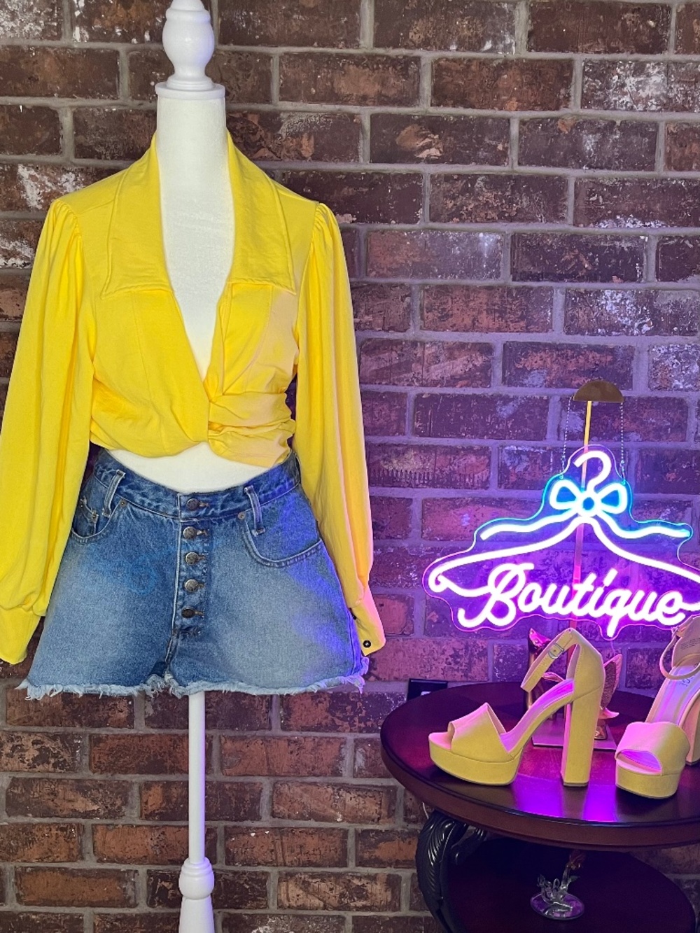 Yellow Wrap Blouse
